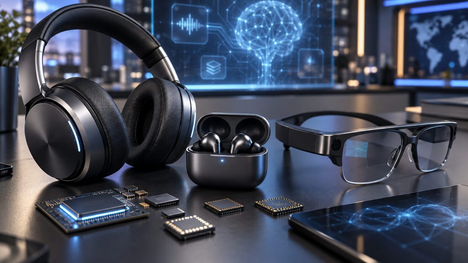 Imagem editorial para a matéria: Qualcomm apresenta Snapdragon Sound Elite Gen 2 para dispositivos de áudio com IA pessoal