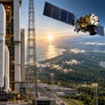 Imagem editorial para a matéria: Satélites FLEX e Sentinel-3C, da ESA, ficam prontos para lançamento no Vega-C