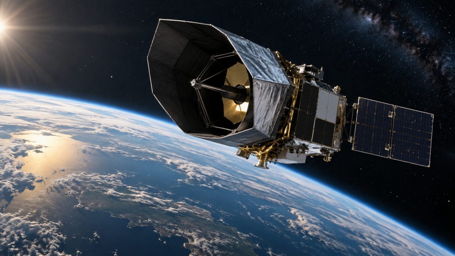 Imagem editorial para a matéria: seleciona telescópio PRIMA como primeira missão da classe Probe Explorers