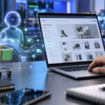 Imagem editorial para a matéria: Shopify documenta ferramentas para agentes de IA atuarem em carrinho e checkout