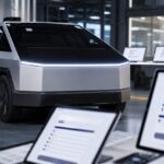 Imagem editorial para a matéria: Tesla abre formulário para interessados em comprar e operar frotas de Cybercab