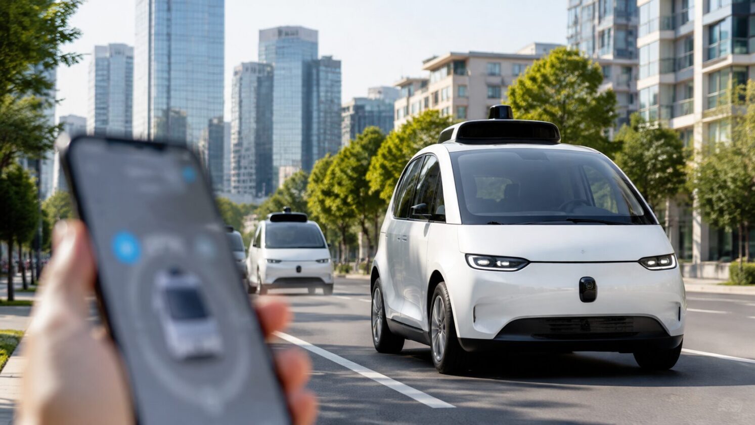 Imagem editorial para a matéria: Tesla começa a oferecer corridas do Cybercab pelo app Robotaxi em Austin
