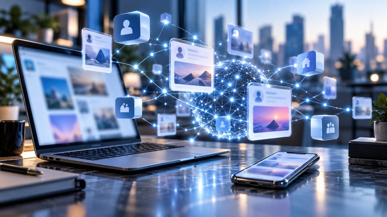 Imagem editorial para a matéria: Bluesky avança em plano para permitir domínios próprios na rede aberta