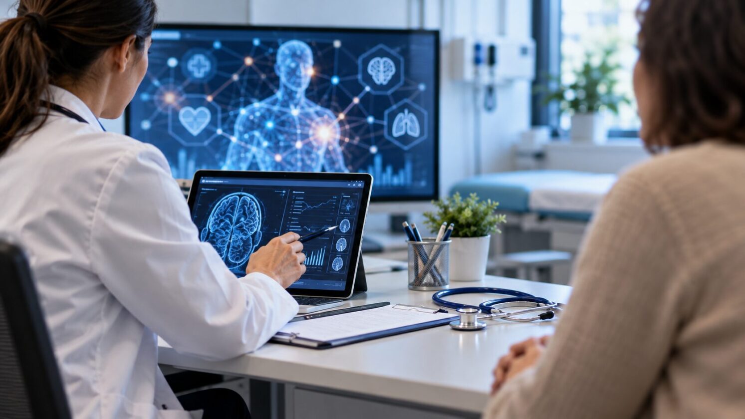 Imagem editorial para a matéria: Estudo no The Lancet avalia IA médica do Google em clínica de atenção primária