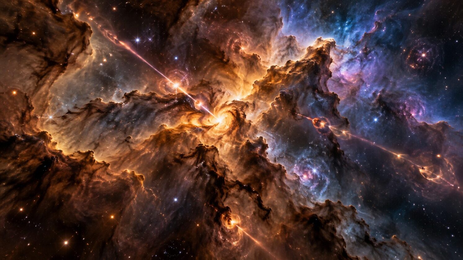 Imagem editorial para a matéria: James Webb registra jatos estelares em NGC 7129, a 3,3 mil anos-luz da Terra
