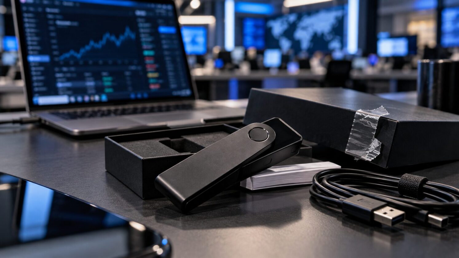 Imagem editorial para a matéria: Ledger investiga suspeita de adulteração em carteiras vendidas pela CryptoBillis