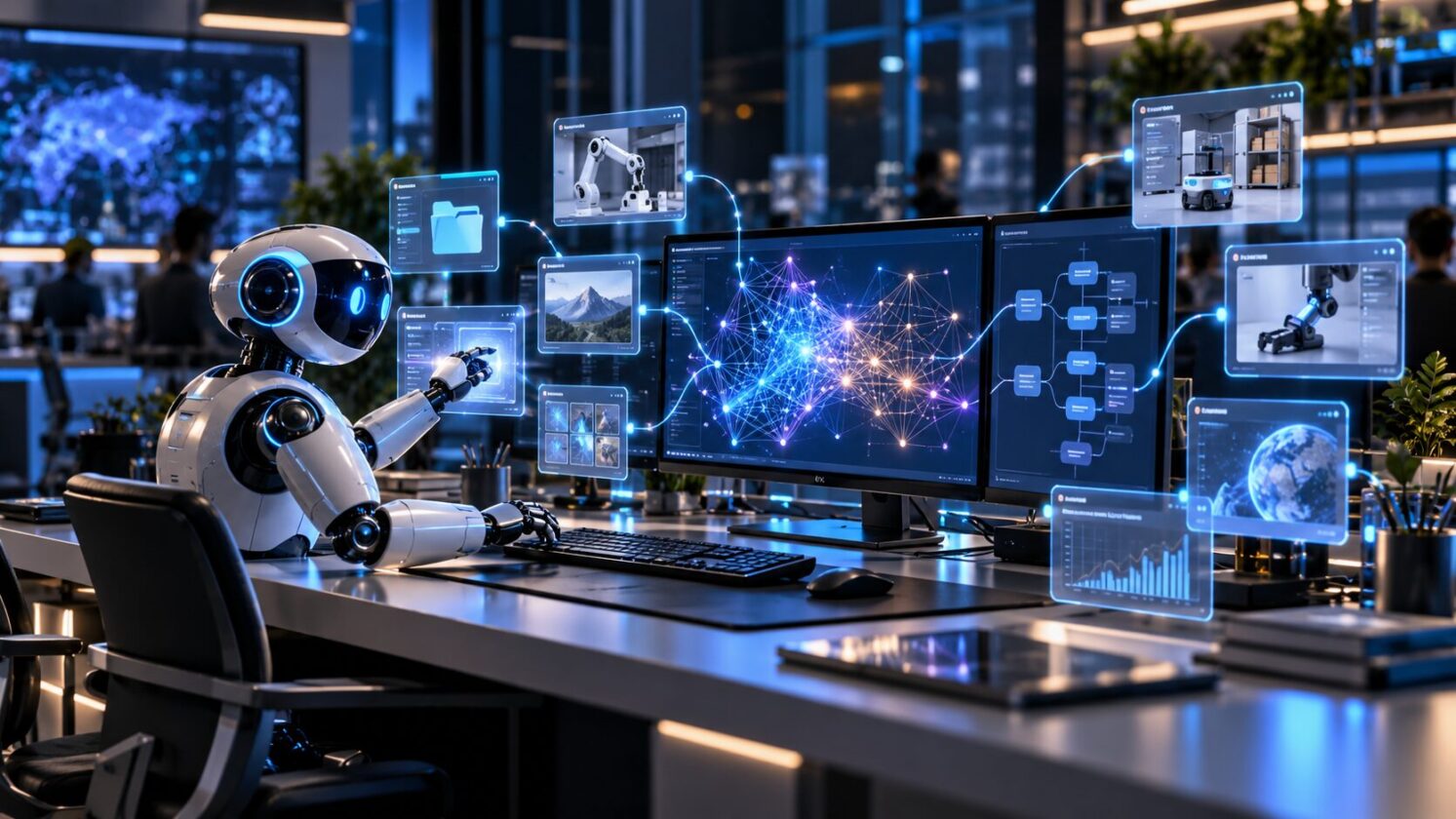 Imagem editorial para a matéria: Microsoft Research anuncia Agent Lightning v1.0 para treinar agentes de IA com reinforcement learning