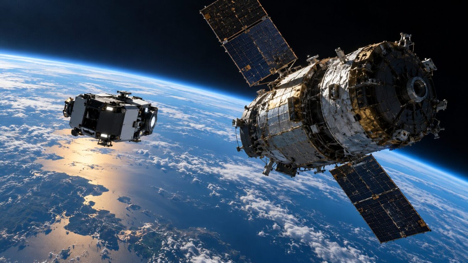 Imagem editorial para a matéria: NASA detalha missão SSPICY para testar inspeção de satélites em órbita