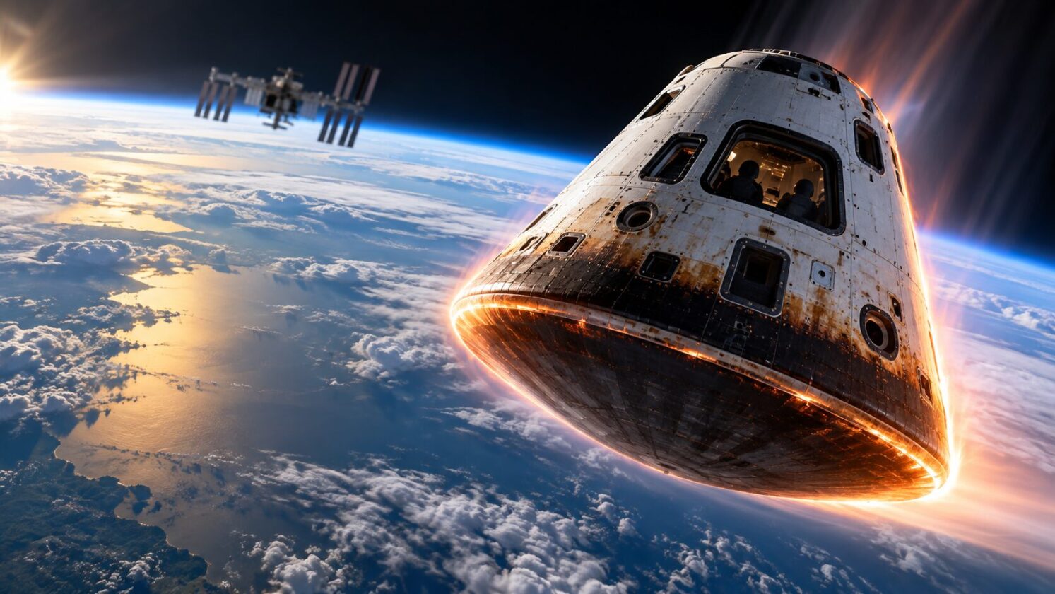 Imagem editorial para a matéria: NASA prepara retorno da Crew-12 após missão científica na Estação Espacial Internacional