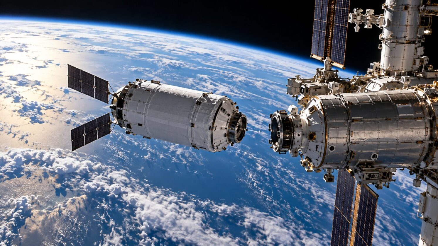 Imagem editorial para a matéria: NASA prepara saída da nave Cygnus XL da Estação Espacial Internacional