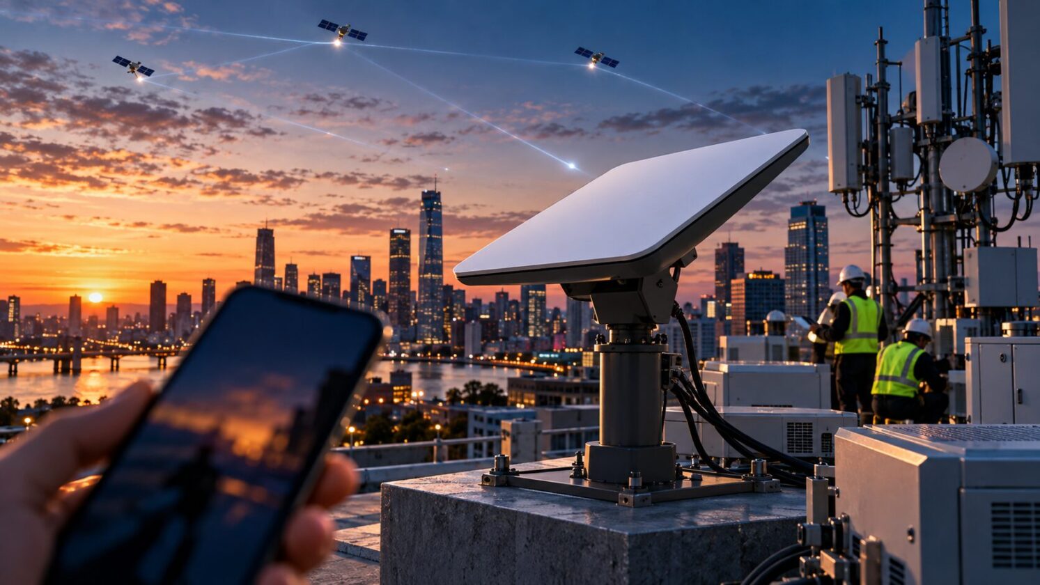 Imagem editorial para a matéria: SpaceX anuncia novos passos para o Starlink Mobile nos Estados Unidos
